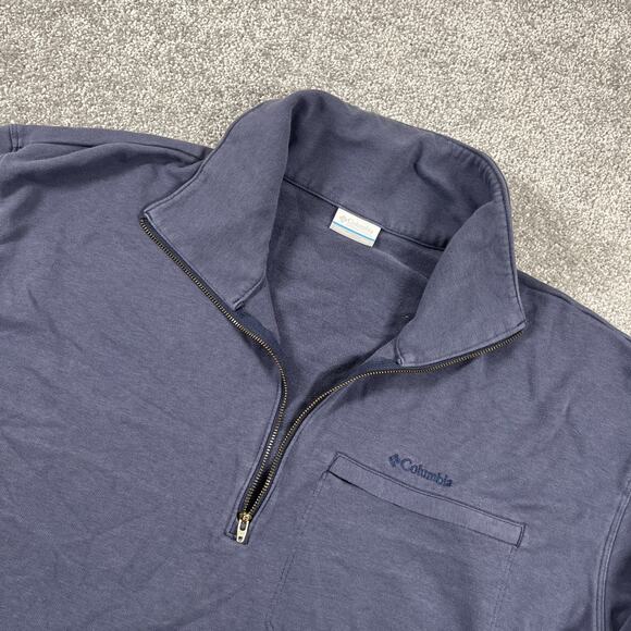 Columbia Sweatshirt Womens XXL 1/4 Zip Pullover Pocket Blue Outdoors - Picture 2 of 15